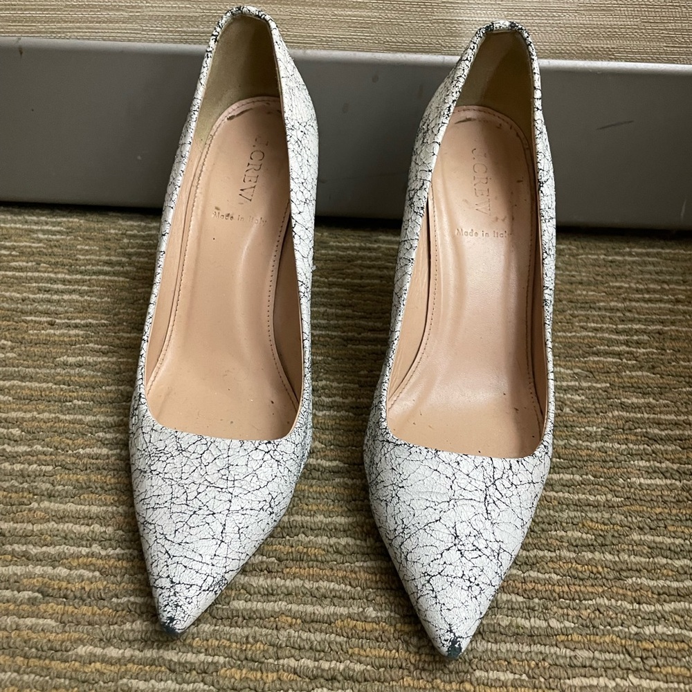 J. Crew Collection, Made in Italy Cracked Effect Genuine Leather Pumps